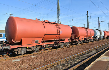 Fototapeta na wymiar Oil tanker railway carriages