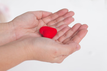 Decorative heart in woman hand, Valentine's day concept