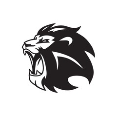 Roaring Lion Head Logo Mascot Vector Icon