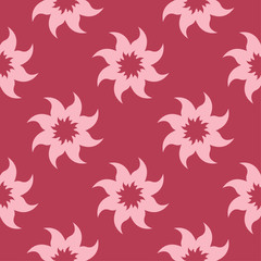 Fototapeta na wymiar Floral seamless design on red background