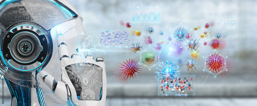 Poster Cyborg creating and analyzing nanovirus 3D rendering
