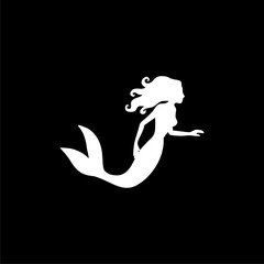Mermaid icon, sirene logo on dark background
