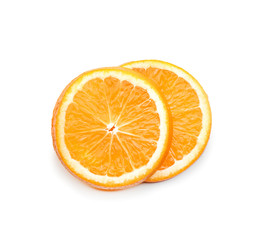 Tasty cut orange on white background
