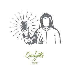 Gadgets, Islam, Islam, Arab, presentation concept. Hand drawn isolated vector.