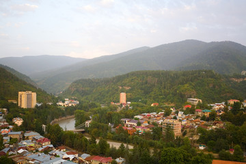 View of the city of Borjomi from above.