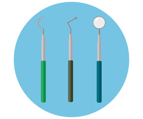 flat dental instruments set design concept. Vector illustration