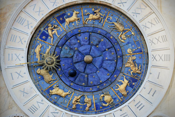 Fototapeta na wymiar Zodiac clock at San Marco square in Venice