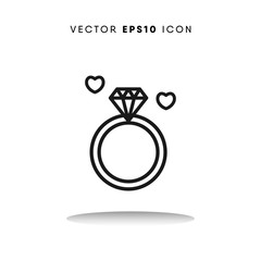 Ring valentines day vector icon