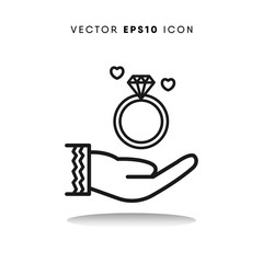 Proposal valentines day vector icon