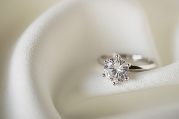 Jewelry wedding diamond ring close up