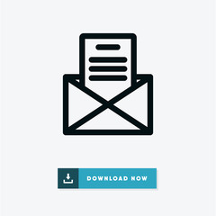 Open letter vector icon