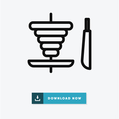 Obraz premium Shawarma vector icon