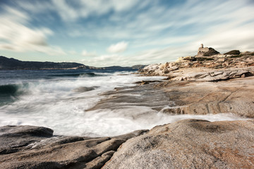 Genoese tower on coast of Corsica near Calvi