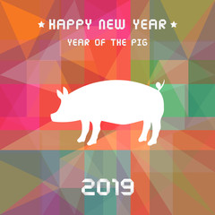 Happy new year 2019 greeting card