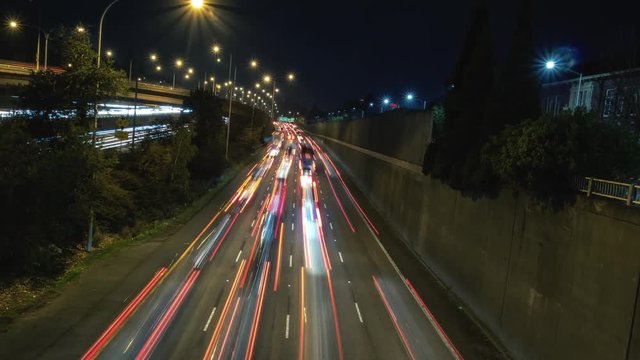 Futuristic Freeway Time Lapse Zoom In and Out Time Warp Reverse