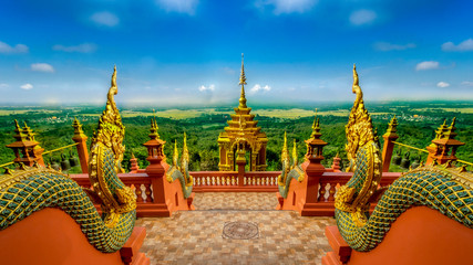 Wat Prathat Doi Prachan on blue sky background, Lampang Thailand NOV 18 2018