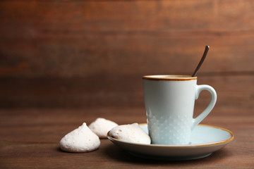 Cup of coffee and meringues