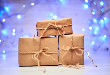 gift box with ribbon and bow on white background