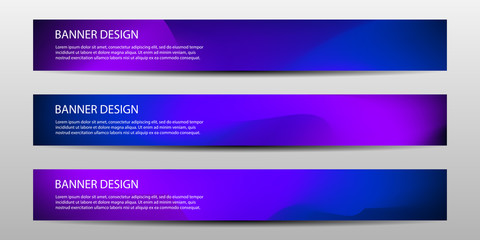 Vector banners in gradient colors with abstract fluid shapes. flyer and cover designs, brochure . Vector illustration