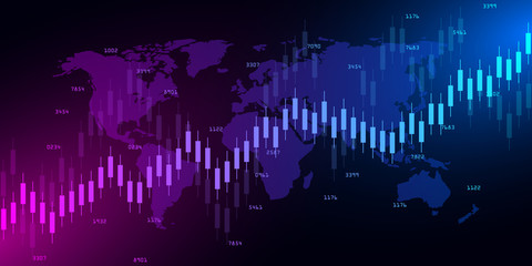 Stock market data.Abstract background with graph chart finance. Stock market and exchange. Business concept. Vector illustration