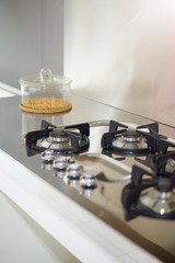 Detalle de una cocina de gas