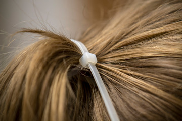 zip tie as hair clip 