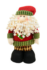 Isolated Santa Klaus toy on a white background
