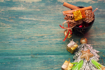 Christmas spices for mulled wine. Christmas Decorations.