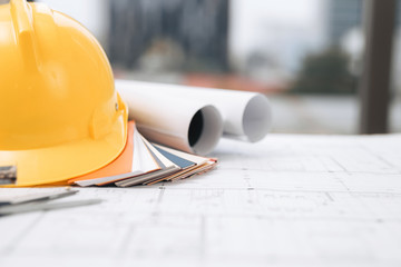 Business room of house architect engineer nobody work construction blueprint House Cost Estimator,...