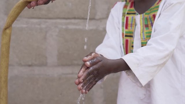 Social Issues - Washing Hands with Clean Water in Slow Motion