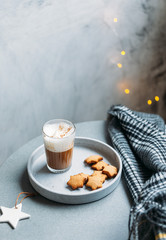 good morning concept. Morning begins with coffee. Ethiopian coffee with vegan coconut milk