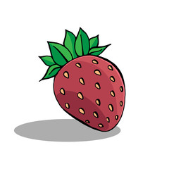 Strawberry. Vector of an icon, logo a strawberry . Hand drawn strawberry.