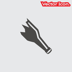 Broken glass icon isolated sign symbol and flat style for app, web and digital design. Vector illustration.