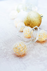 Obraz na płótnie Canvas Composition of the Christmas decorations balls isolated