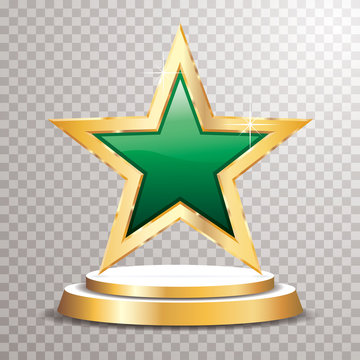 podium star golden green