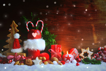Nikolaus - Nikolausstiefel gefüllt - Weihnachten  Stiefel rot Weihnachtsgeschenke 