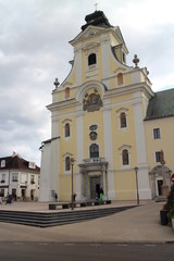 Fototapeta na wymiar Piaristický kostol Najsvätejšej Trojice a nanebovzatia Panny Márie (Roman catholic church of the holy trinity), Prievidza, Slovakia