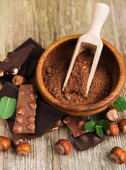 Chocolate and cocoa powder