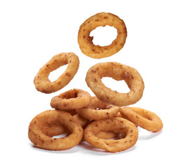 onion rings isolated on white