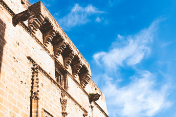 Element of the Catholic Church against the sky. Copy space