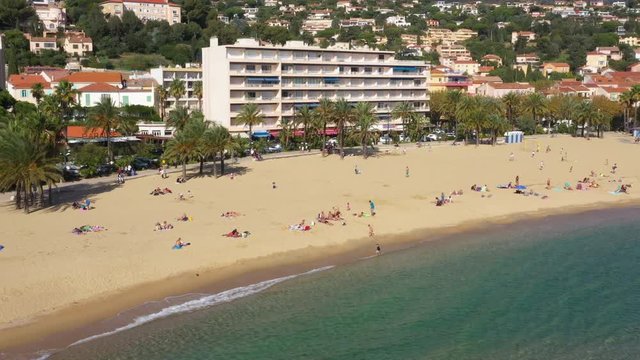 France, Aerial view of Le Lavandou village in var department