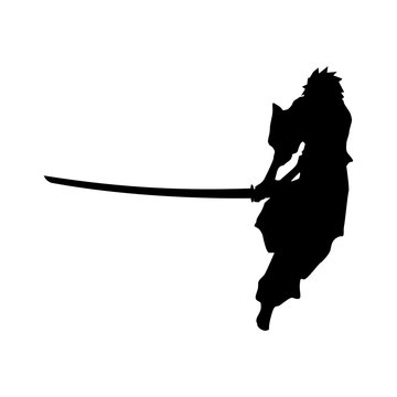 recommend clip art: samurai silhouette warrior sword ninja japanese katana