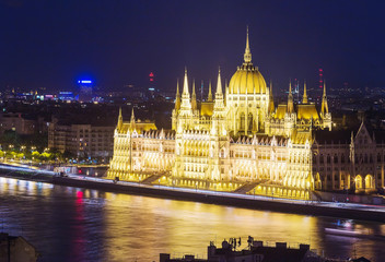 Fototapeta na wymiar Hungarian Parliament. night lights 