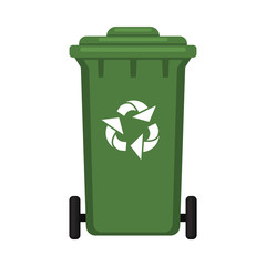 Colorful cartoon closed dumpster