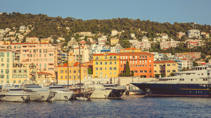 Yachts in the port of Nice, French riviera