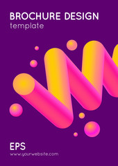 Abstract vector modern brochure design in trendy style with geometric shapes. Vibrant gradient colors graphic. EPS 10.