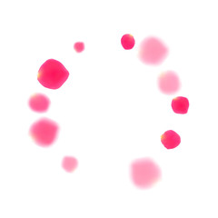 Pink rose petals falling vector valentine background.