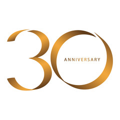 Handwriting, Celebrating, anniversary of number 30th year anniversary, birthday. Luxury duo tone gold brown for invitation card, backdrop, label, logo , advertising or stationary