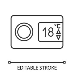Digital thermostat linear icon