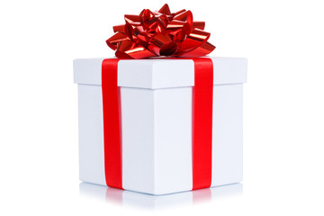 Geschenk Geburtstag Weihnachten Geburtstagsgeschenk Schachtel weiß Freisteller